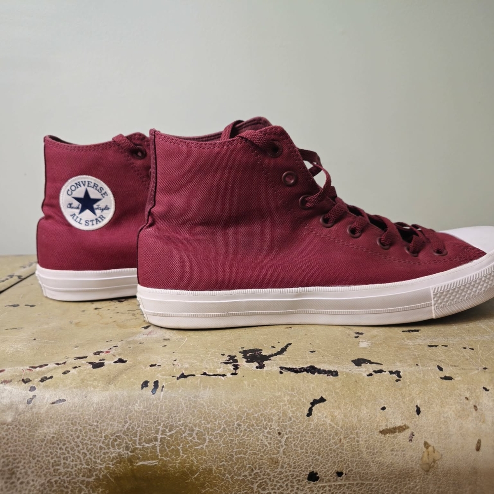 Converse Chuck Taylor II Lunarlon Burgundy Canvas Sneakers